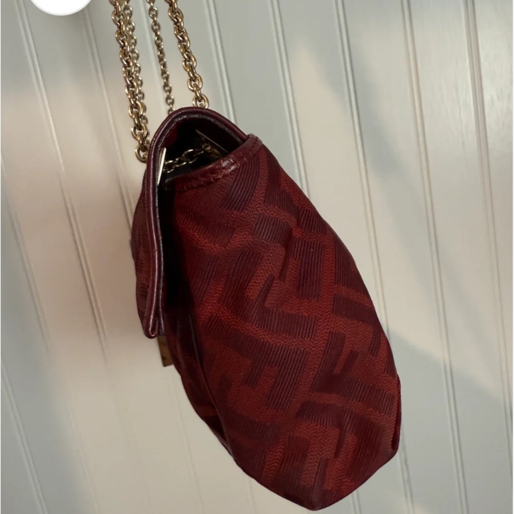 Fendi Red Shoulder Bag with Monogram and Gold Hardware - Picture 10 of 16